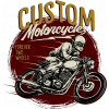 Custom Motorcycle Sticker 10x10 cmRenkli Sticker