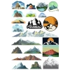Dağlar Sticker Set-2 19 Parça Telefon, Tablet, Defter, Laptop Sticker