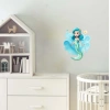 Dalgalı Mavi Saçlı Deniz Kızı Duvar Stickerı
