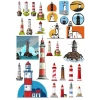 Deniz Feneri Sticker Set-1 20 Parça Telefon, Tablet, Defter, Laptop Sticker