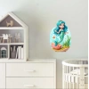 Deniz Kabuğundaki Mavi Saçlı Deniz Kızı Duvar Stickerı
