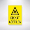 Dikkat Asetilen Sticker 20X28 Cm