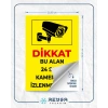Dikkat bu alan 24 saat izlenmektedir Sticker 20X28 Cm