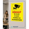 Dikkat bu alan 24 saat izlenmektedir Sticker 20X28 Cm