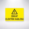 Dikkat Elektrik Kablosu Sticker 20X28 Cm