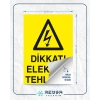 Dikkat Elektrik Tehlikesi Sticker 20X28 Cm