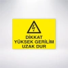 Dikkat Yüksek Gerilim Uzak Dur Sticker 20X28 Cm
