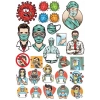 Doktor Virüs Temalı Sticker Set 15 Parça Telefon, Tablet, Defter, Laptop Sticker