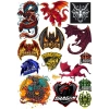 Dragon Ejderha Sticker Set-13 14 Parça Telefon, Tablet, Defter, Laptop Sticker