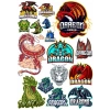 Dragon Ejderha Temalı Sticker Set 17 Parça Telefon, Tablet, Defter, Laptop Sticker
