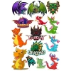 Ejderha Dragon Sticker Set-8 13 Parça Telefon, Tablet, Defter, Laptop Sticker