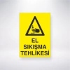 El Sıkıştırma Tehlikesi Sticker 20X28 Cm