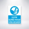 Elektrik Geçirmez Ayakkabı Giymek Mecburidir Sticker 20X28 Cm
