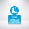 Elektrik Geçirmez Çizme Giymek Mecburidir Sticker 20X28 Cm