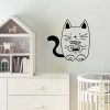 Elinde Çiçekli Kedi Sticker