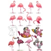 Flamingo Sticker Set 2 16 Parça Telefon, Tablet, Defter, Laptop Sticker