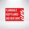 Flammable Keep Flames And Heat Away Sticker 20X28 Cm