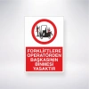 Forkliftlere Operatörlerden Başkasının Binmesi Yasaktır Sticker 20X28 Cm