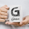 G Harfi Karakalem İsme Özel Kupa