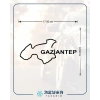 Gaziantep Harita Araba Sticker 17x17 Cm Siyah