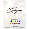 Gaziantep Harita Araba Sticker 17x17 Cm Siyah
