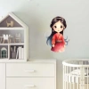Geleneksel Elbiseli Tatlı Kız Duvar Sticker