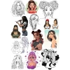 Genç Kız Sticker Set 2 15 Parça Telefon, Tablet, Defter, Laptop Sticker