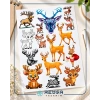 Geyik Sticker Set A5 – Sevimli Geyik Telefon, Tablet, Defter ve Laptop Sticker Seti Folyo Baskı