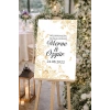 Gold Çiçekli gold Detaylı Düğün, Nişan ve Söz Karşılama Panosu – 50x70 cm