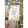 Yeşil Dallı Çiçekli Düğün, Nişan ve Söz Karşılama Panosu – 50x70 cm