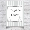 Gri Çizgili Baby Shower Afişi 70x100 Cm