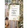 Krem Sade Çiçekli Düğün, Nişan ve Söz Karşılama Panosu – 50x70 cm