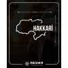 Hakkari Harita Araba Sticker 17x17 Cm Beyaz