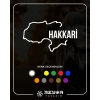Hakkari Harita Araba Sticker 17x17 Cm Beyaz