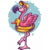 flamingo sticker 10x10 cmRenkli Sticker