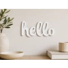 Hello Yazılı 3 mm MDF Duvar Dekoru 20X10 CM