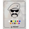 Hilal Bıyıklı Asker Araba Sticker 17x17 Cm Siyah