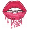 I Love You Dudak Sticker 10x10 cmRenkli Sticker