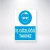 İş Gözlüğü Takınız Sticker 20X28 Cm
