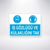 İş Gözlüğü ve Kulaklığını Tak Sticker 20X28 Cm