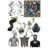 İskelet Kuru Kafa Sticker Set-2 15 Parça Telefon, Tablet, Defter, Laptop Sticker