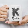 K Harfi Karakalem İsme Özel Kupa