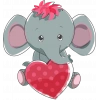Kalp Tutan Fil Yavrusu Duvar Stickerı