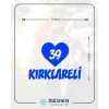 Kalpli 39 Kırklareli Araba Sticker 17x17 Cm Mavi