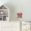 Kalpli ve Çiçekli Pembe El Arabası Duvar Stickerı