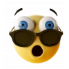 Emoji Gözlüklü Şaşıran Sticker 10x10 cmRenkli Sticker