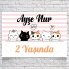 Kedi Teamlı Doğum Günü Afişi 50X70 cm
