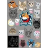 Kediler Sticker Set 14 Parça Telefon, Tablet, Defter, Laptop Sticker