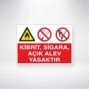 Kibrit, Sigara ve Açık Alev Yasaktır Sticker 20X28 Cm