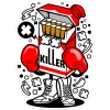 Killer Sigara Sticker 10x10 cmRenkli Sticker